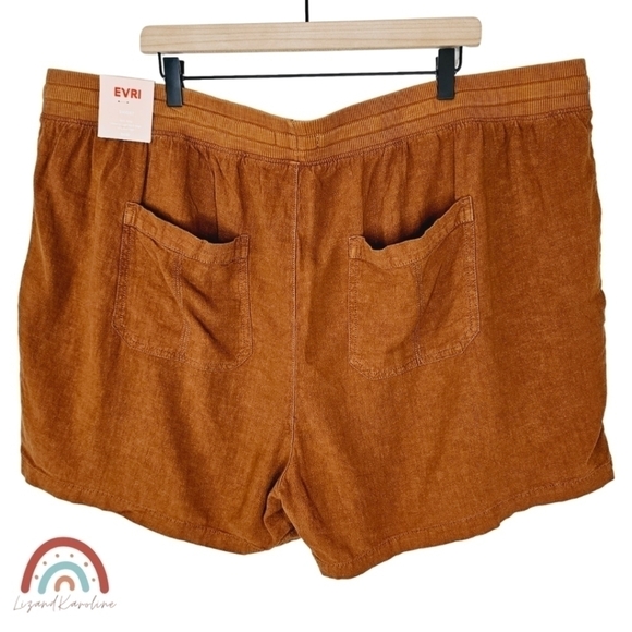 New! EVRI Linen Utility High Waist On Shorts Plus Size 24W - Picture 3 of 7